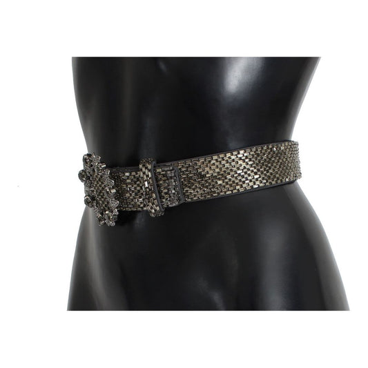 Embellished Sequined Wide Waist Belt