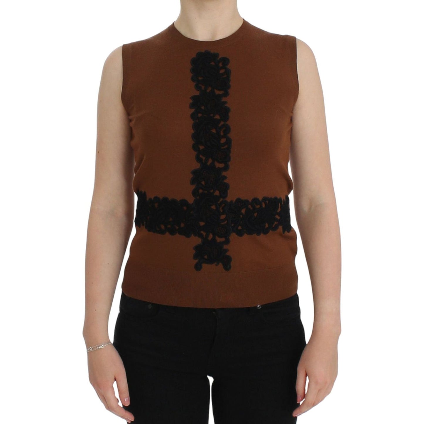 Dolce & Gabbana | Timeless Wool and Lace Sleeveless Vest| McRichard Designer Brands   