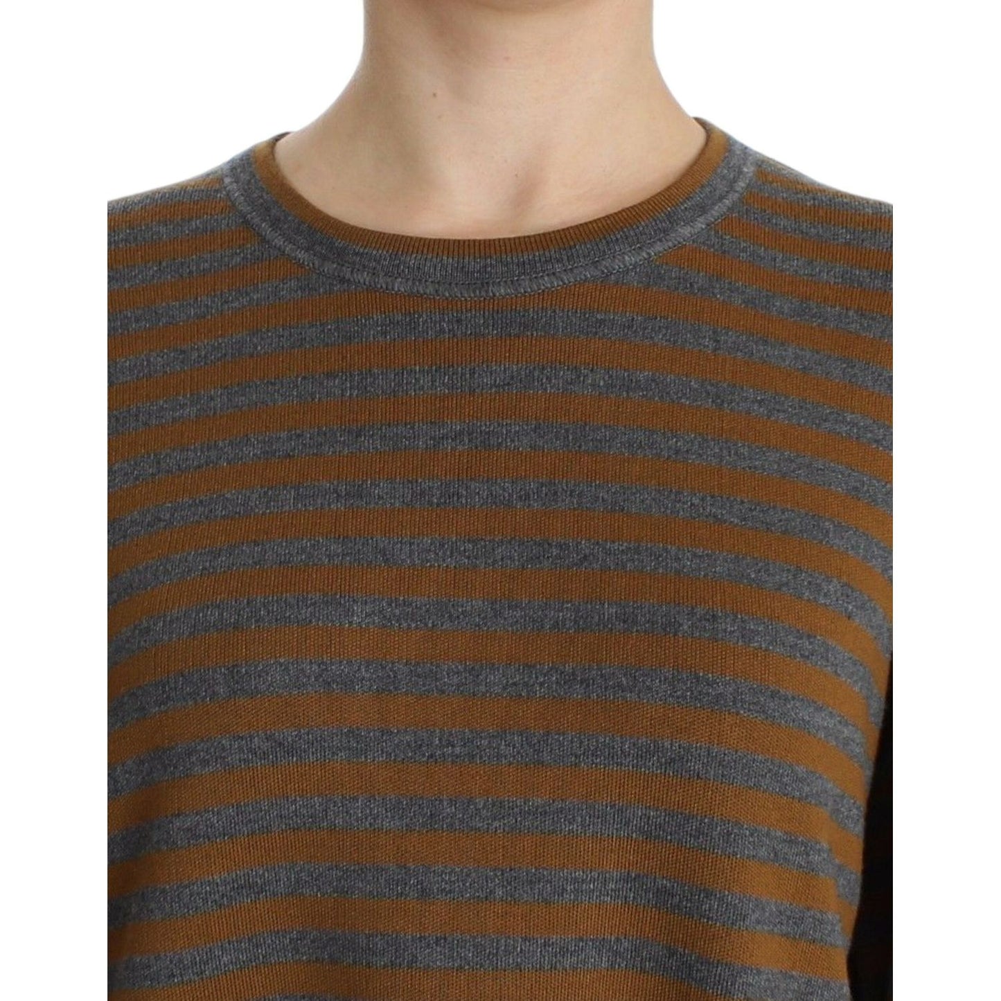 Dolce & Gabbana | Yellow & Gray Striped Oversized Sweater| McRichard Designer Brands   