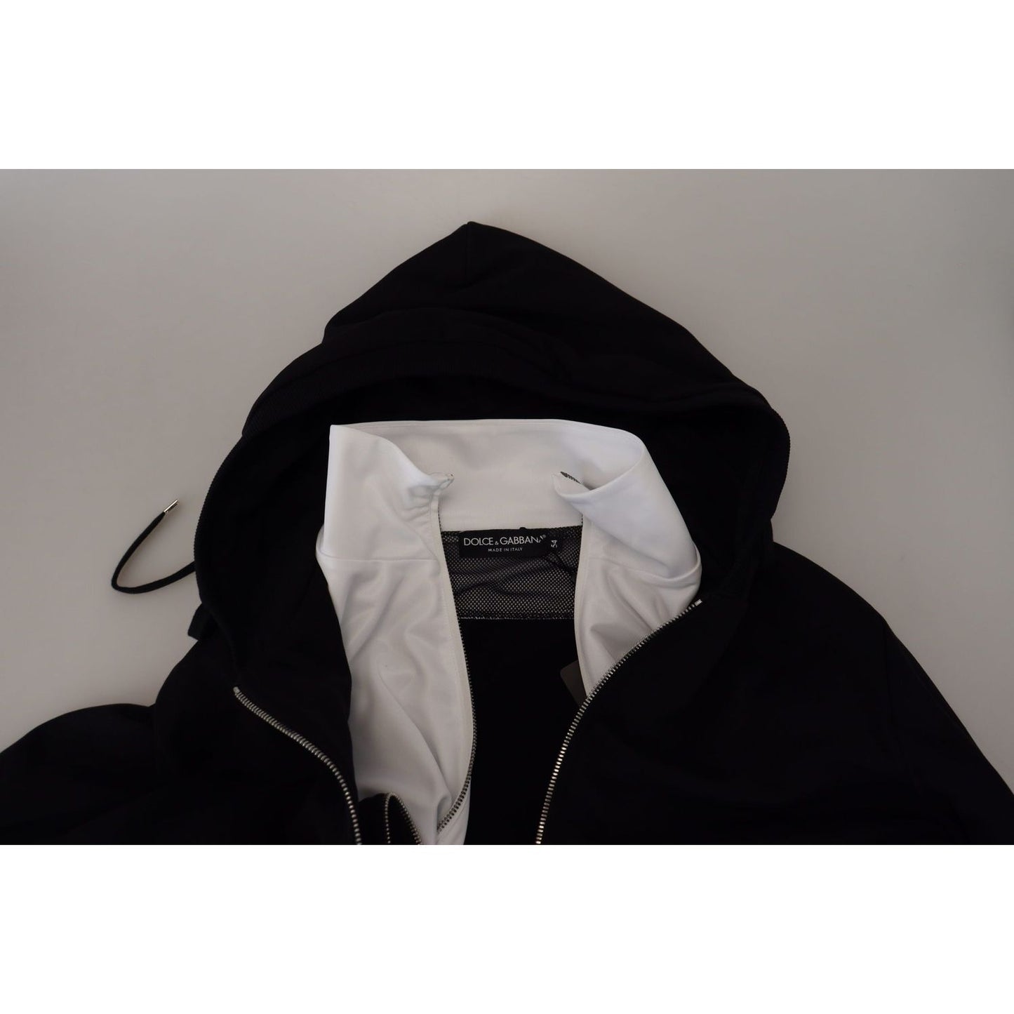 Elegant Black Bomber Jacket with Hood