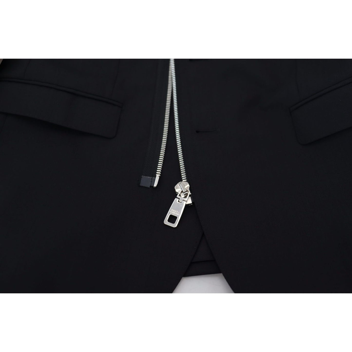 Dolce & Gabbana Black Wool Full Zip Long Sleeves Jacket