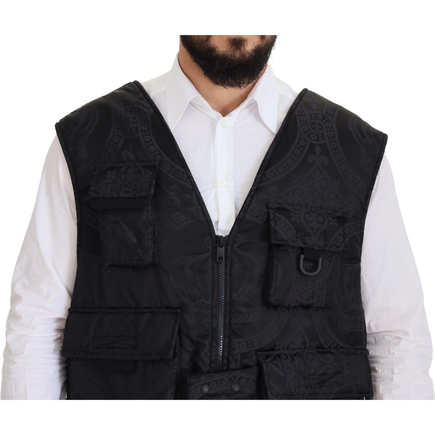 Elegant Sleeveless Vest Jacket in Black