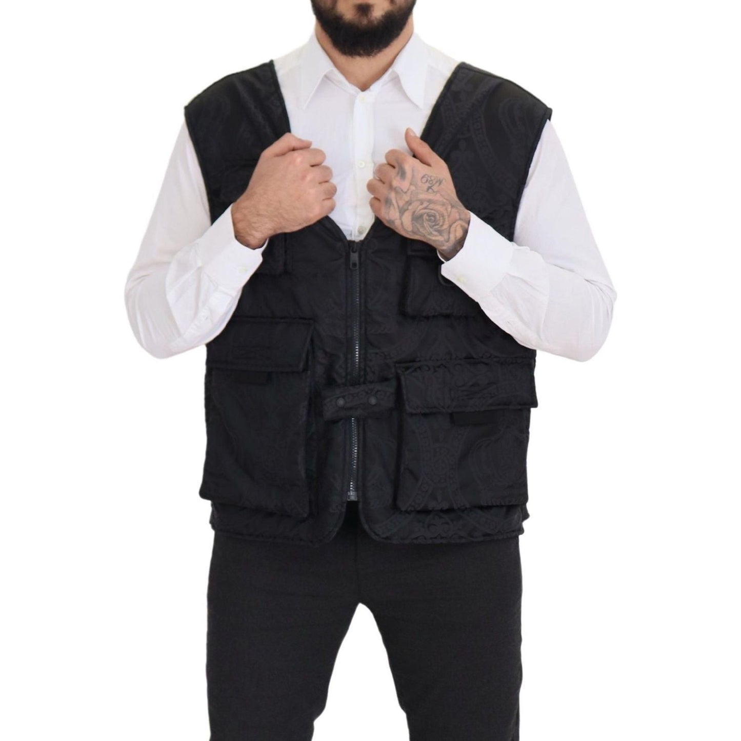 Elegant Sleeveless Vest Jacket in Black