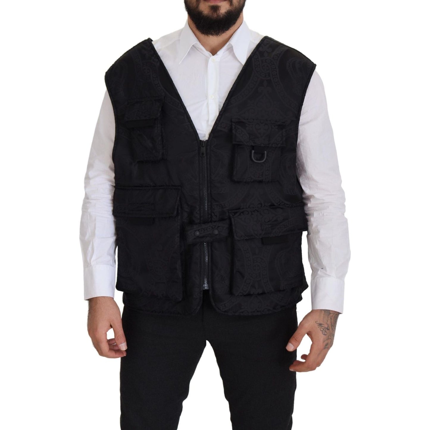 Elegant Sleeveless Vest Jacket in Black