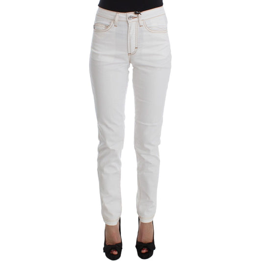 Chic White Slim Fit Denim