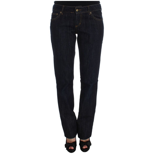 Chic Blue Straight Fit Designer Jeans