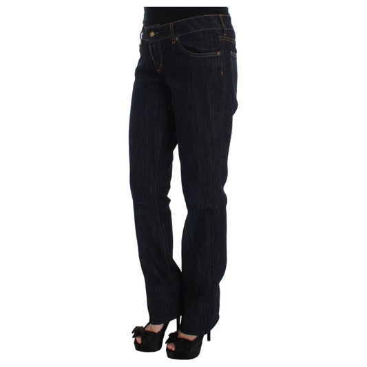 Chic Blue Straight Fit Designer Jeans