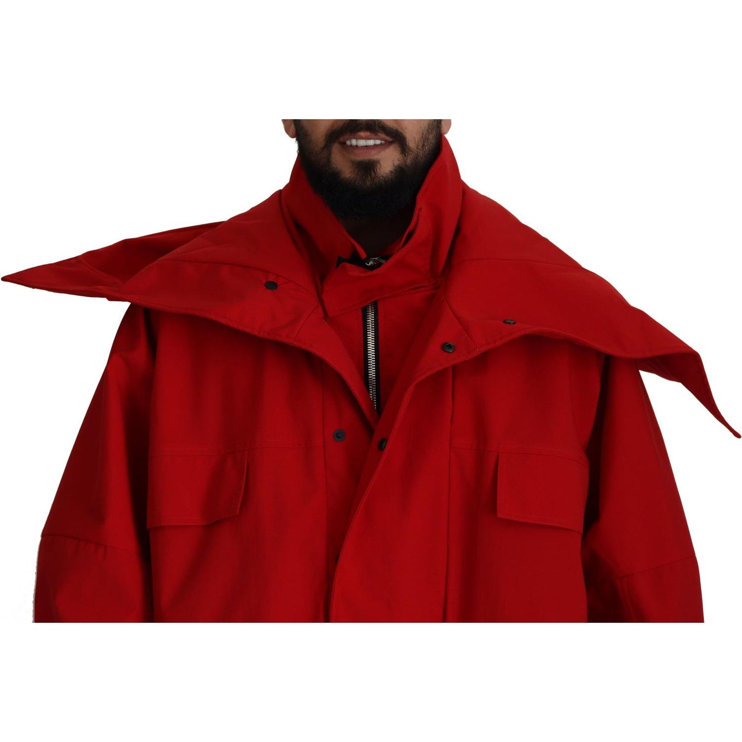 Sleek Red Lightweight Windbreaker Jacket