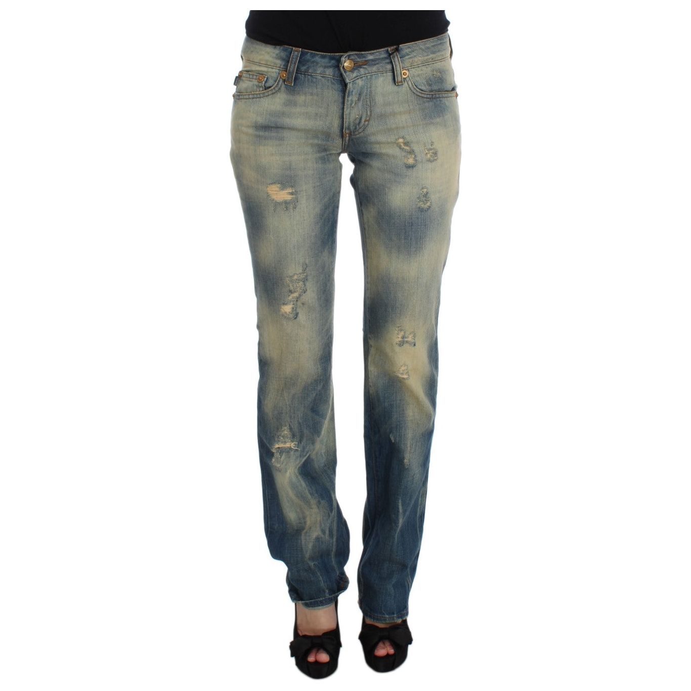 Elegant Slim Bootcut Blue Jeans