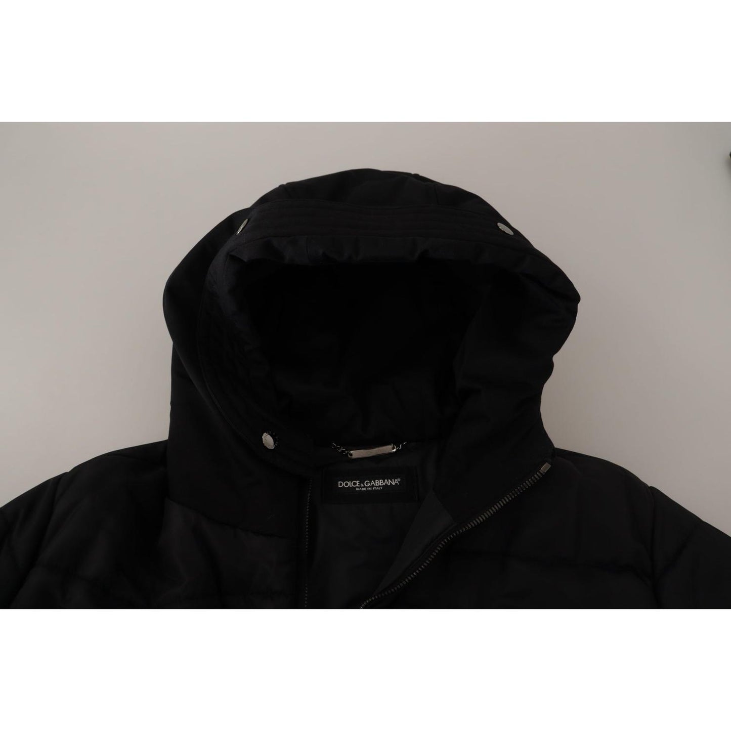 Elegant Black Hooded Parka Winter Jacket