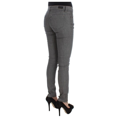 Costume National Gray Cotton Blend Slim Fit Jeans
