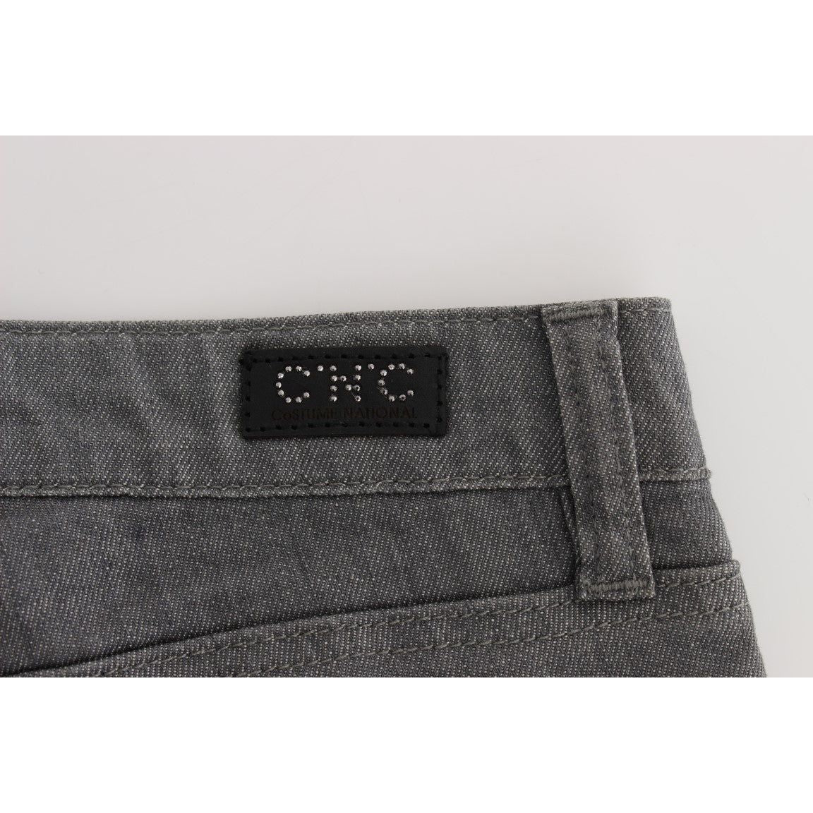 Chic Gray Slim-Fit Designer Jeans