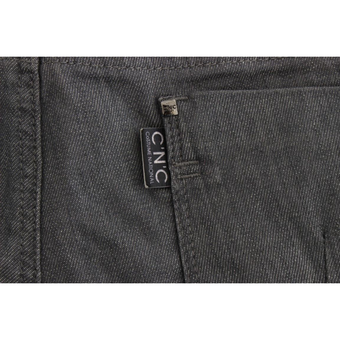 Chic Gray Slim-Fit Designer Jeans