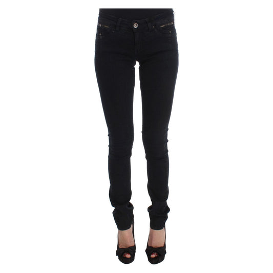 Costume National Sleek Slim Fit Designer Jeans in Classic Black Jeans & Pants black-cotton-slim-fit-denim-jeans