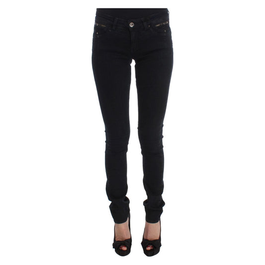 Sleek Slim Fit Designer Jeans in Classic Black