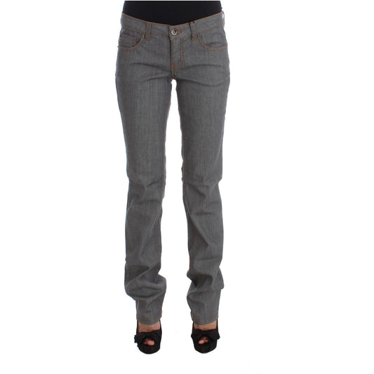 Elegant Gray Regular Fit Jeans