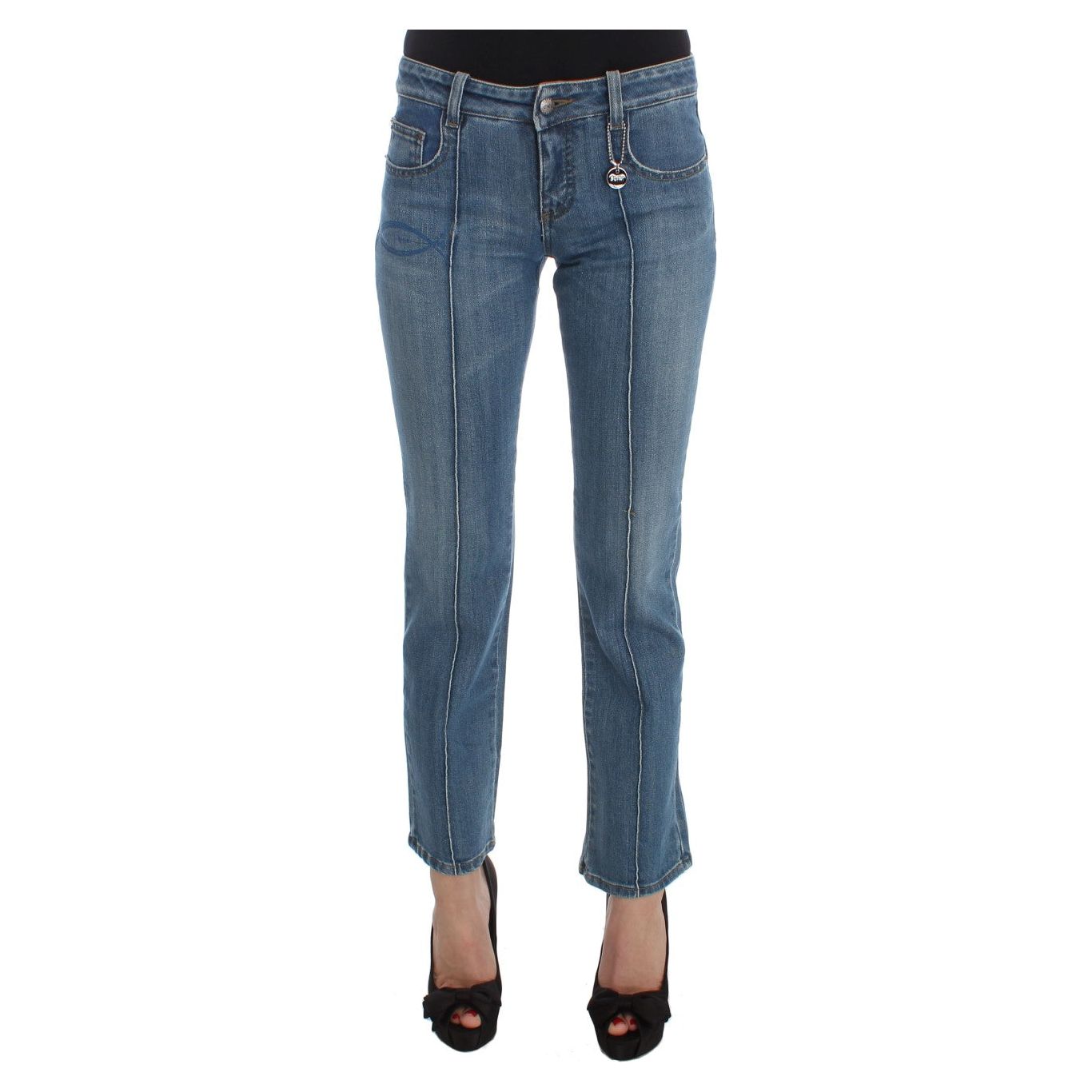 Chic Slim Fit Blue Jeans for the Modern Woman