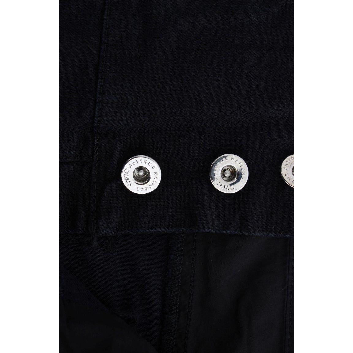 Costume National Black Cotton Slim Fit Cropped Jeans Costume National