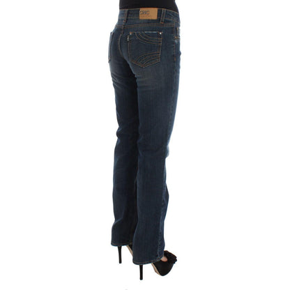 Costume National Blue Cotton Blend Bootcut Jeans Jeans & Pants