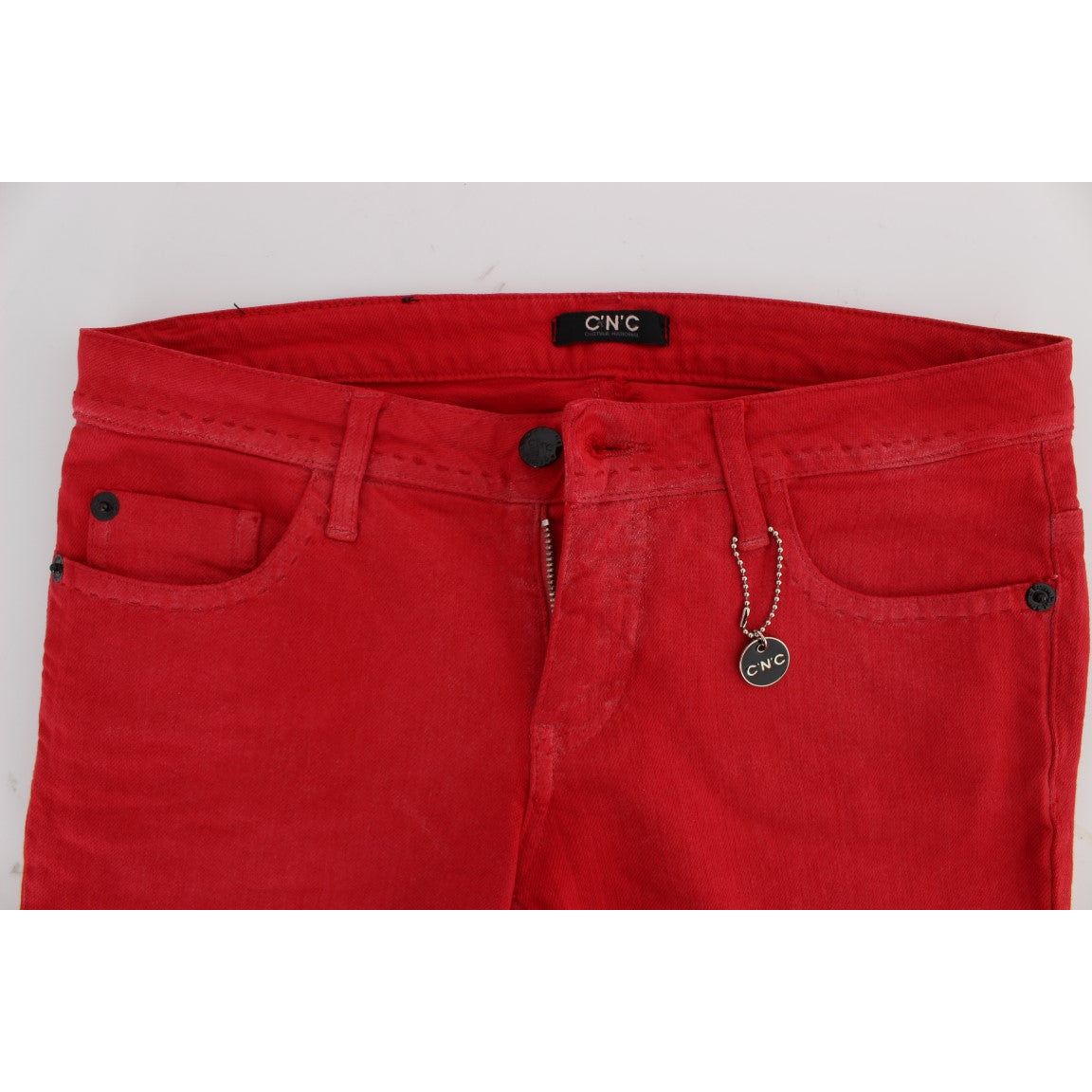 Chic Red Slim Fit Jeans