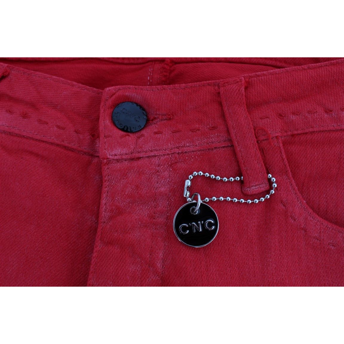 Chic Red Slim Fit Jeans