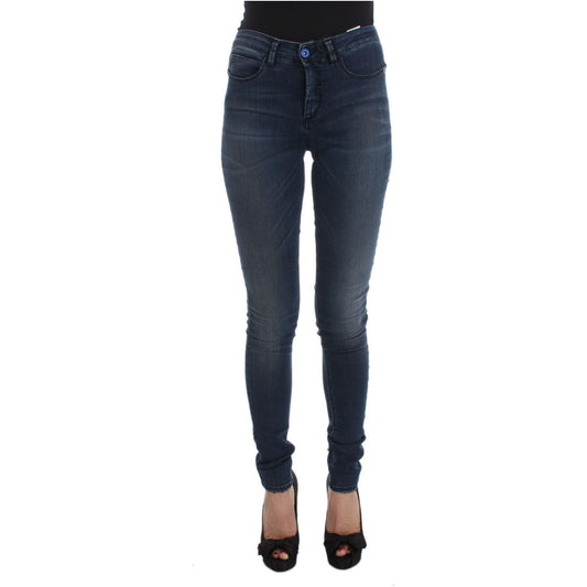 Costume National Sleek Slim Fit Italian Designer Jeans Jeans & Pants blue-cotton-blend-slim-fit-jeans-1