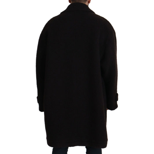 Elegant Black Alpaca Wool Blend Jacket