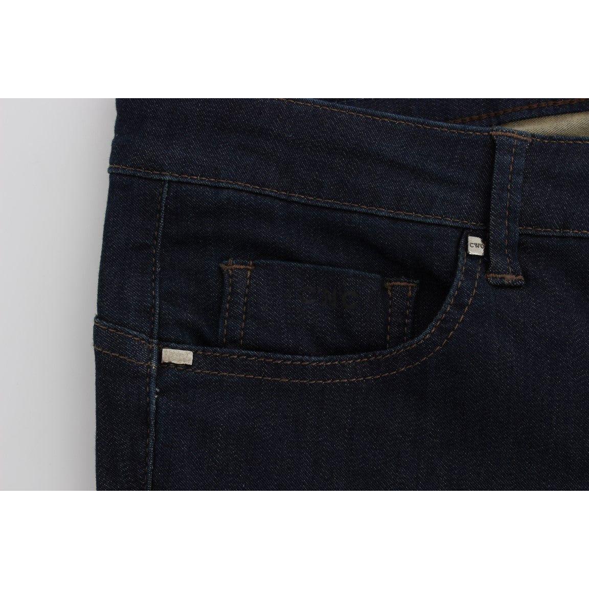 Costume National Blue Cotton Blend Slim Fit Jeans