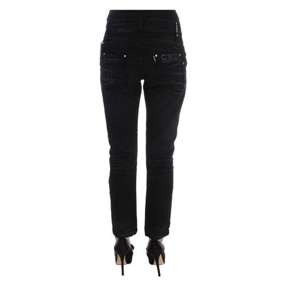 Costume National Black Cotton Slouchy Slims Fit Jeans
