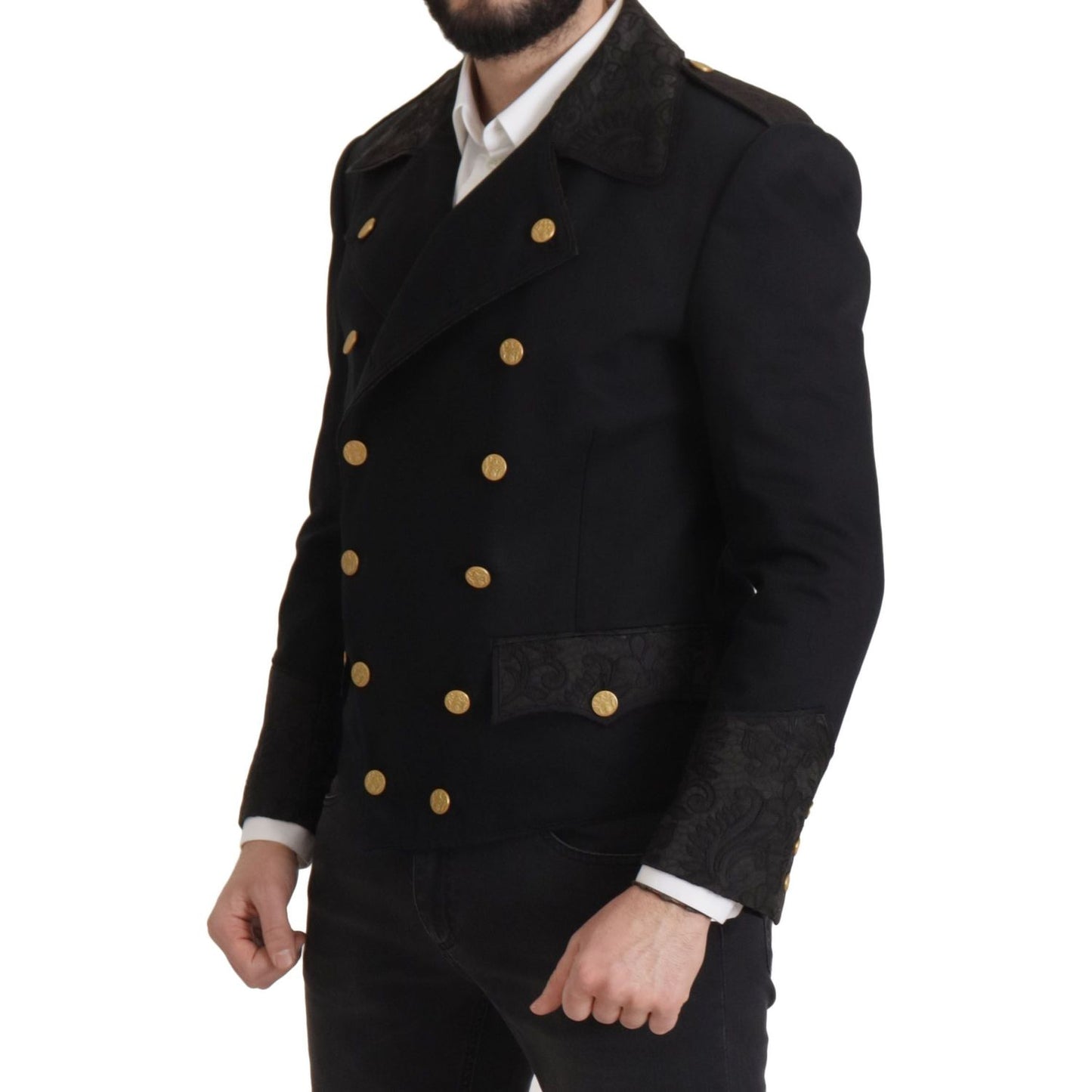 Elegant Black Double Breasted Jacket