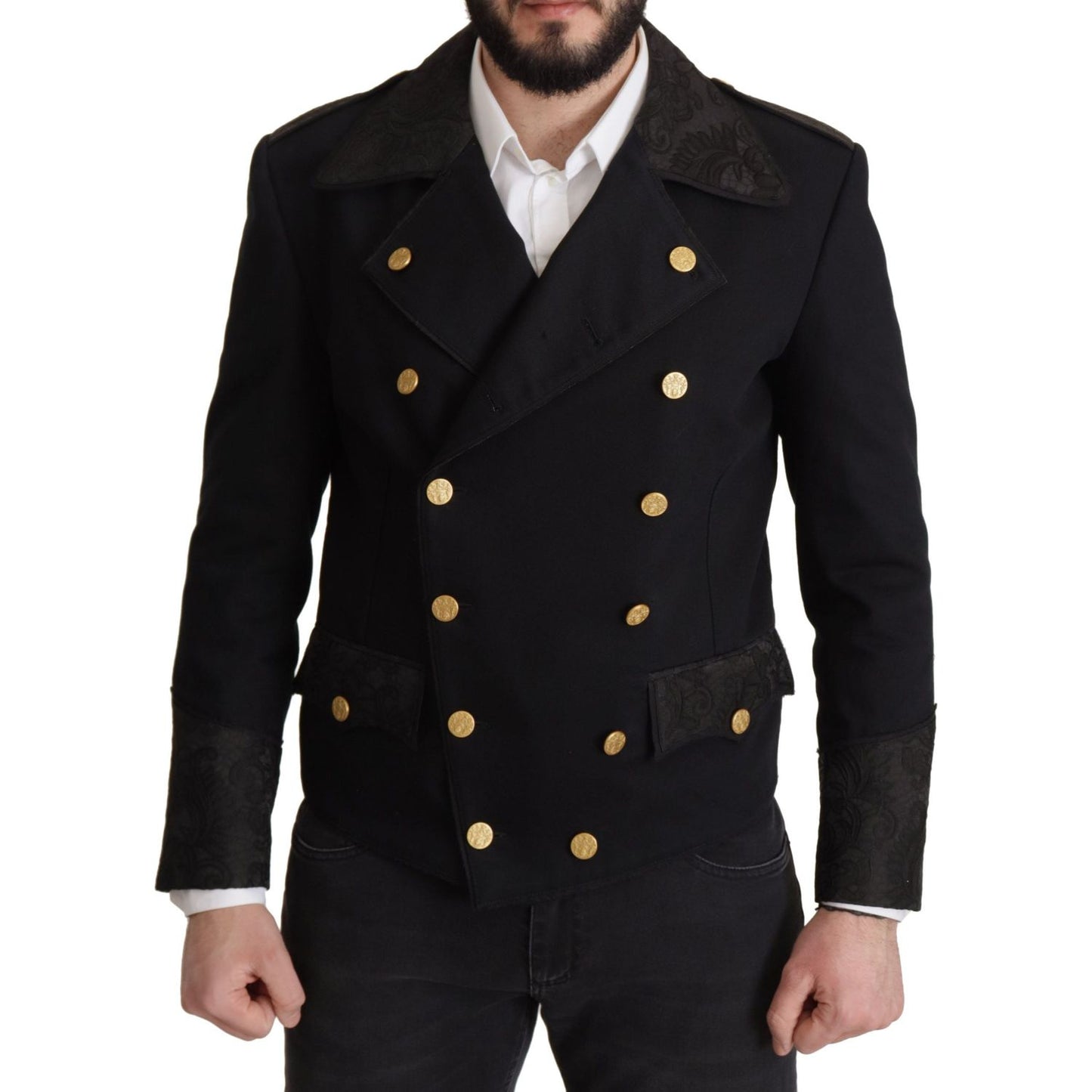 Elegant Black Double Breasted Jacket