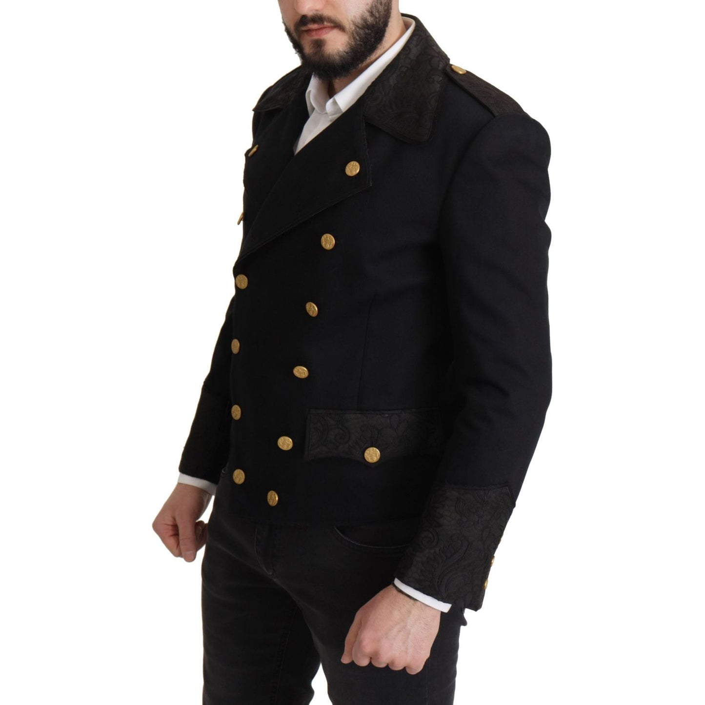 Elegant Black Double Breasted Jacket