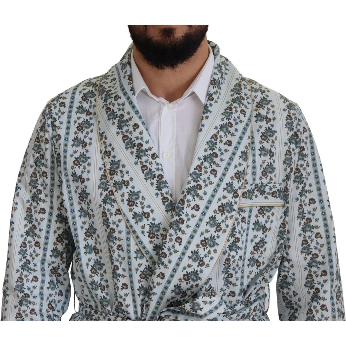 Elegant Floral Cotton Jacket Robe