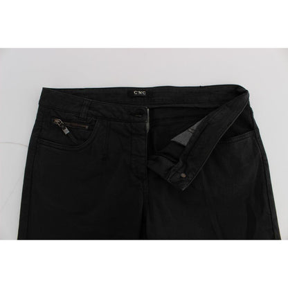 Costume National Black Cotton Capri Cropped Denim Jeans