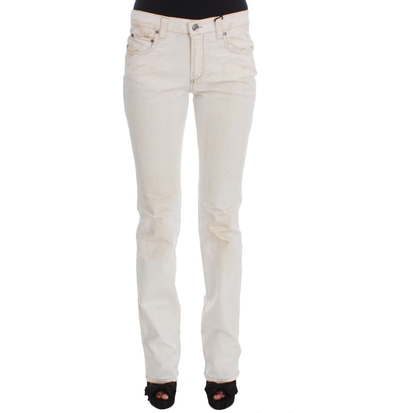 Chic White Slim Fit Designer Jeans