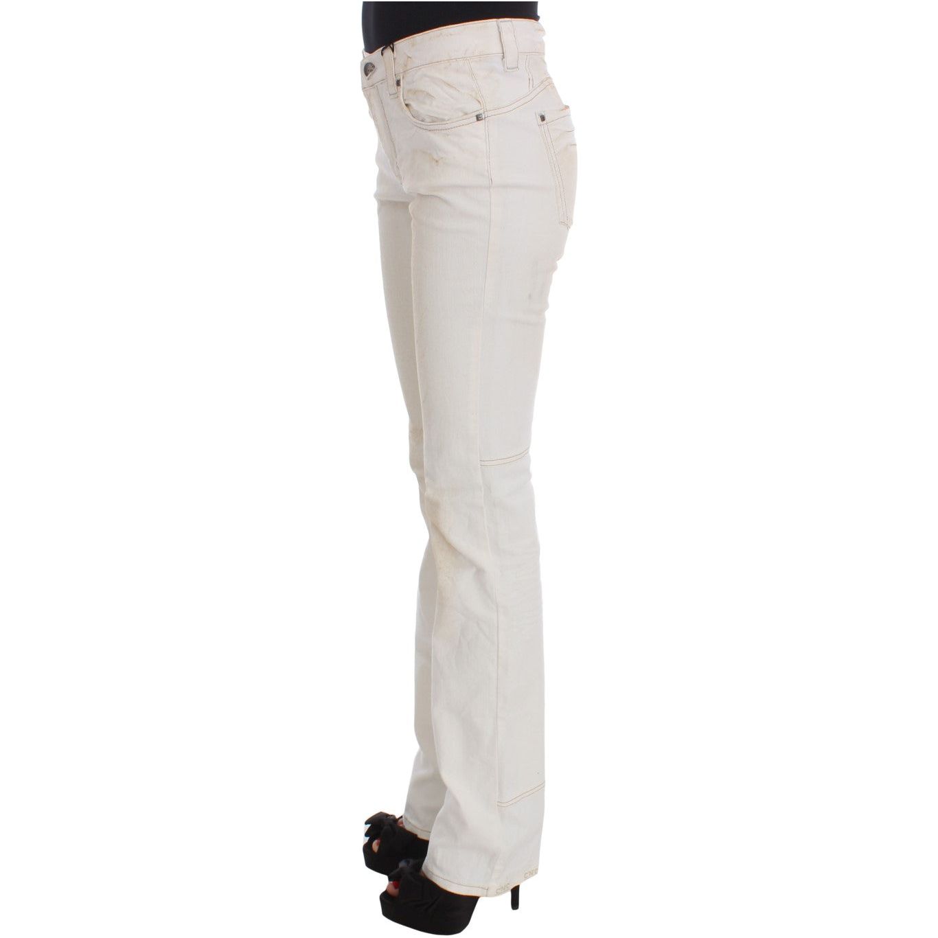 Chic White Slim Fit Designer Jeans