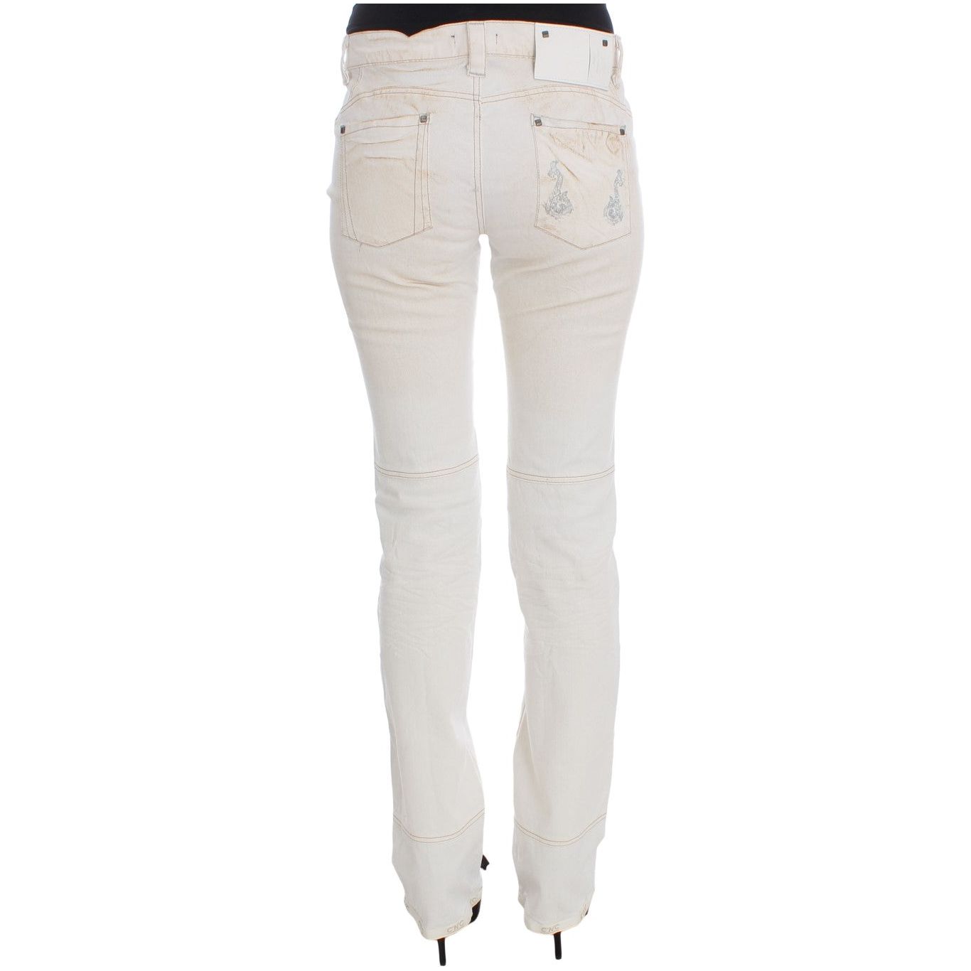 Chic White Slim Fit Designer Jeans