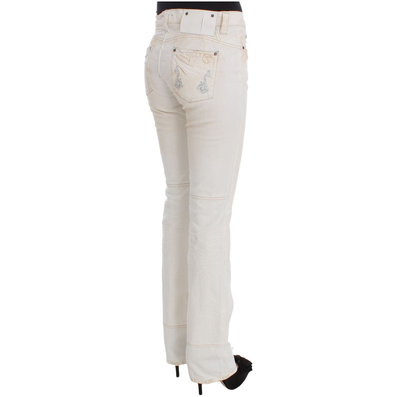 Chic White Slim Fit Designer Jeans