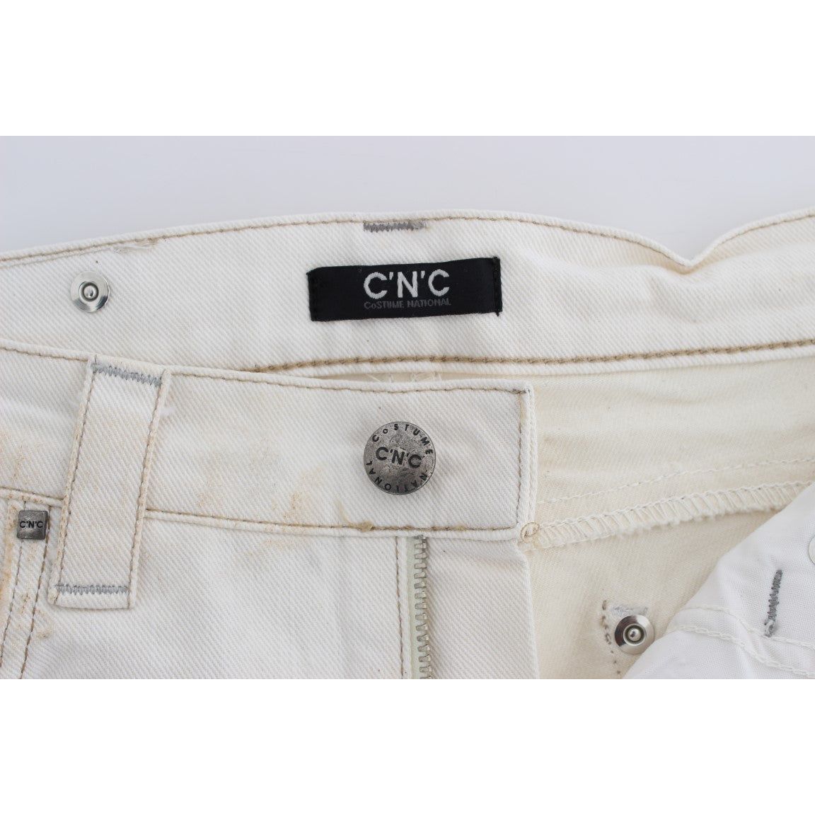 Chic White Slim Fit Designer Jeans