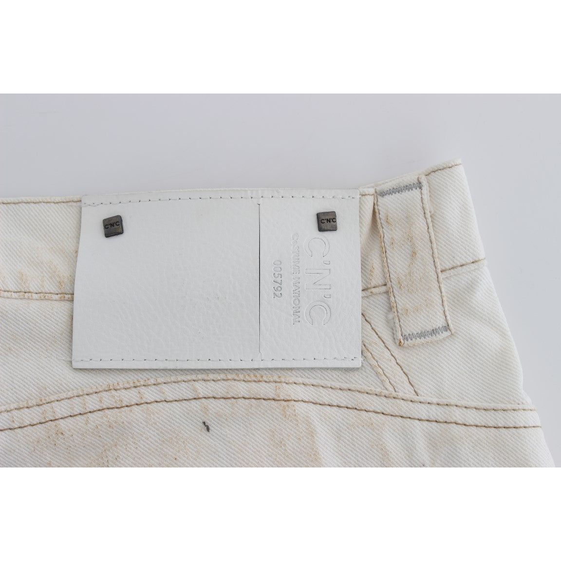 Chic White Slim Fit Designer Jeans