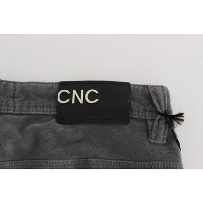 Costume National Gray Cotton Super Slim Corduroys Jeans