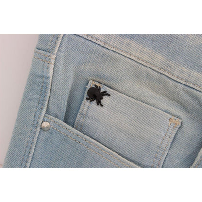 Costume National Blue Cotton Blend Super Slim Fit Jeans