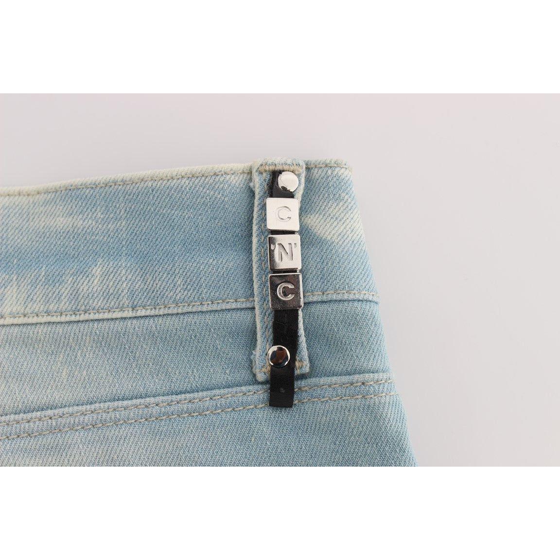 Costume National Blue Cotton Blend Super Slim Fit Jeans