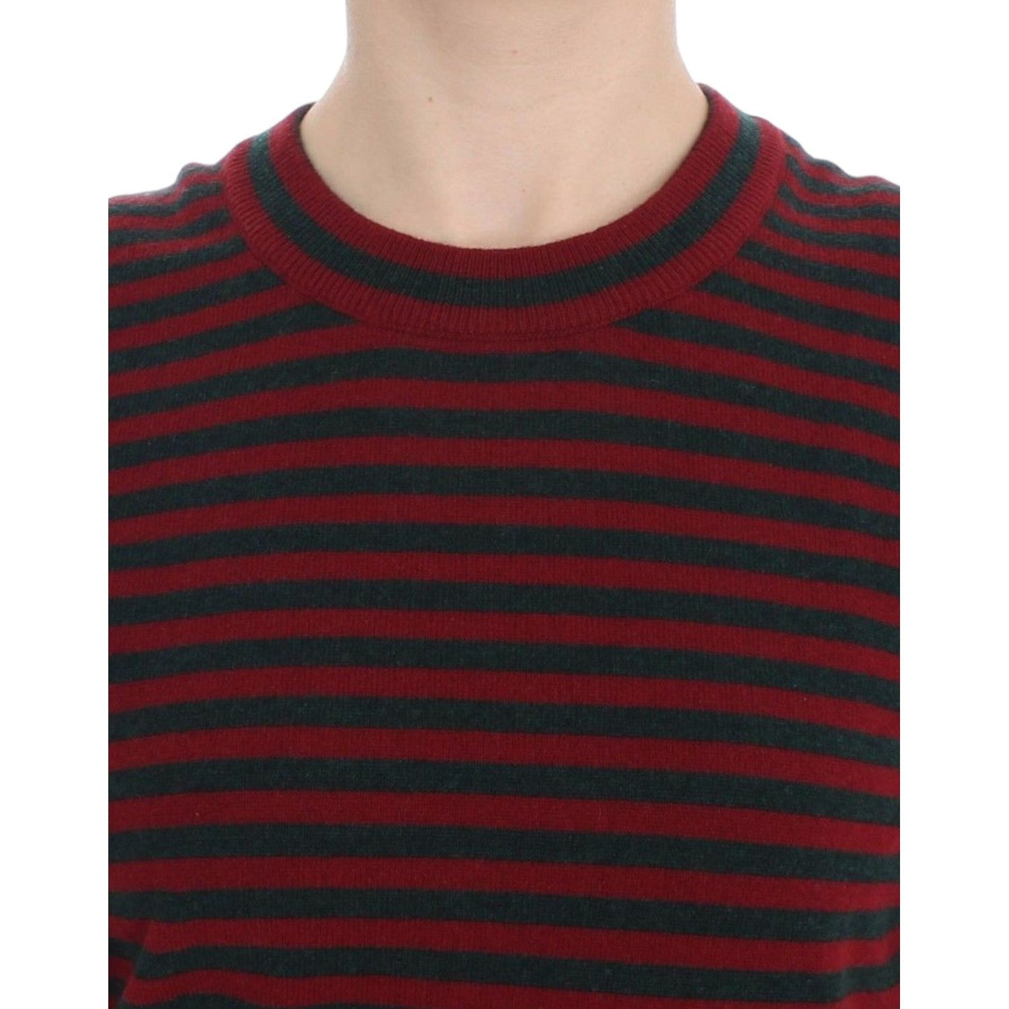 Dolce & Gabbana | Elegant Striped Cashmere Crewneck Sweater| McRichard Designer Brands   