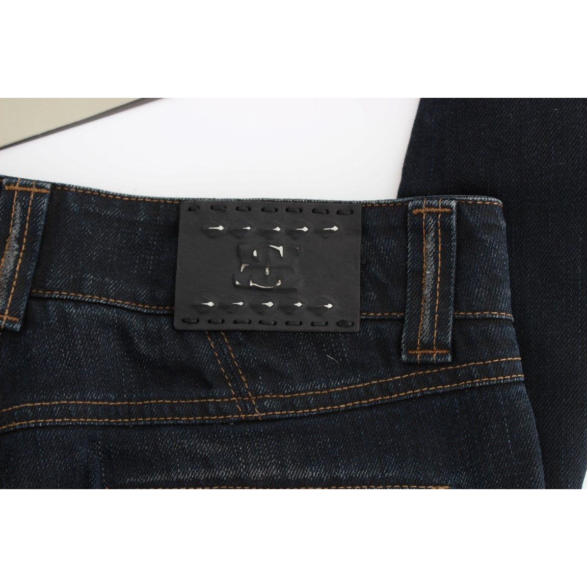 Ermanno Scervino Chic Slim Fit Italian Cotton Jeans blue-wash-cotton-slim-fit-jeans