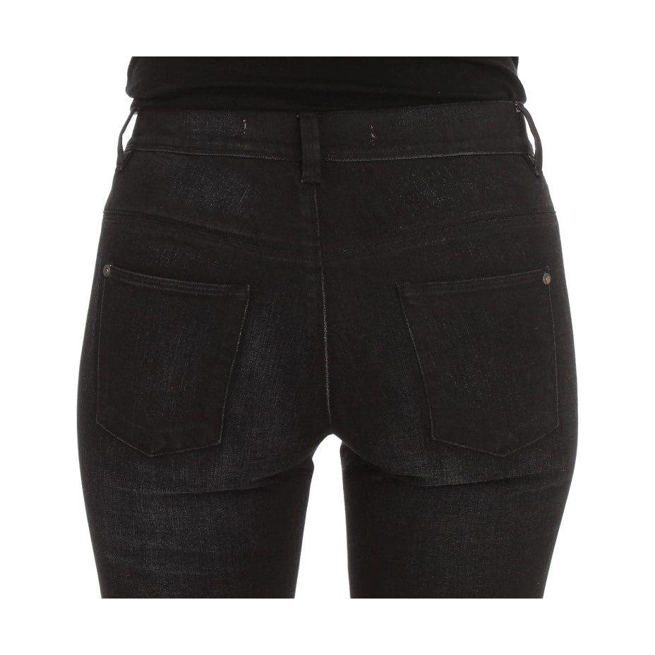 Ermanno Scervino Blue Cotton Blend Slim Fit Bootcut Jeans Jeans & Pants