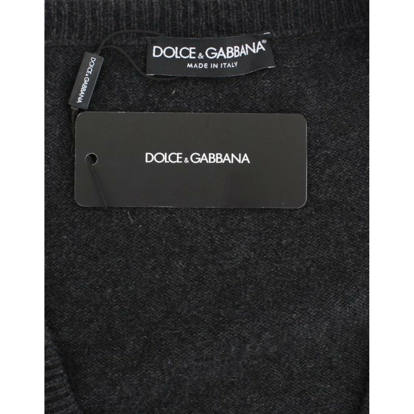 Dolce & Gabbana Chic Gray Oversize Knitted Cashmere Pullover gray-cashmere-sweater-pullover-wrap