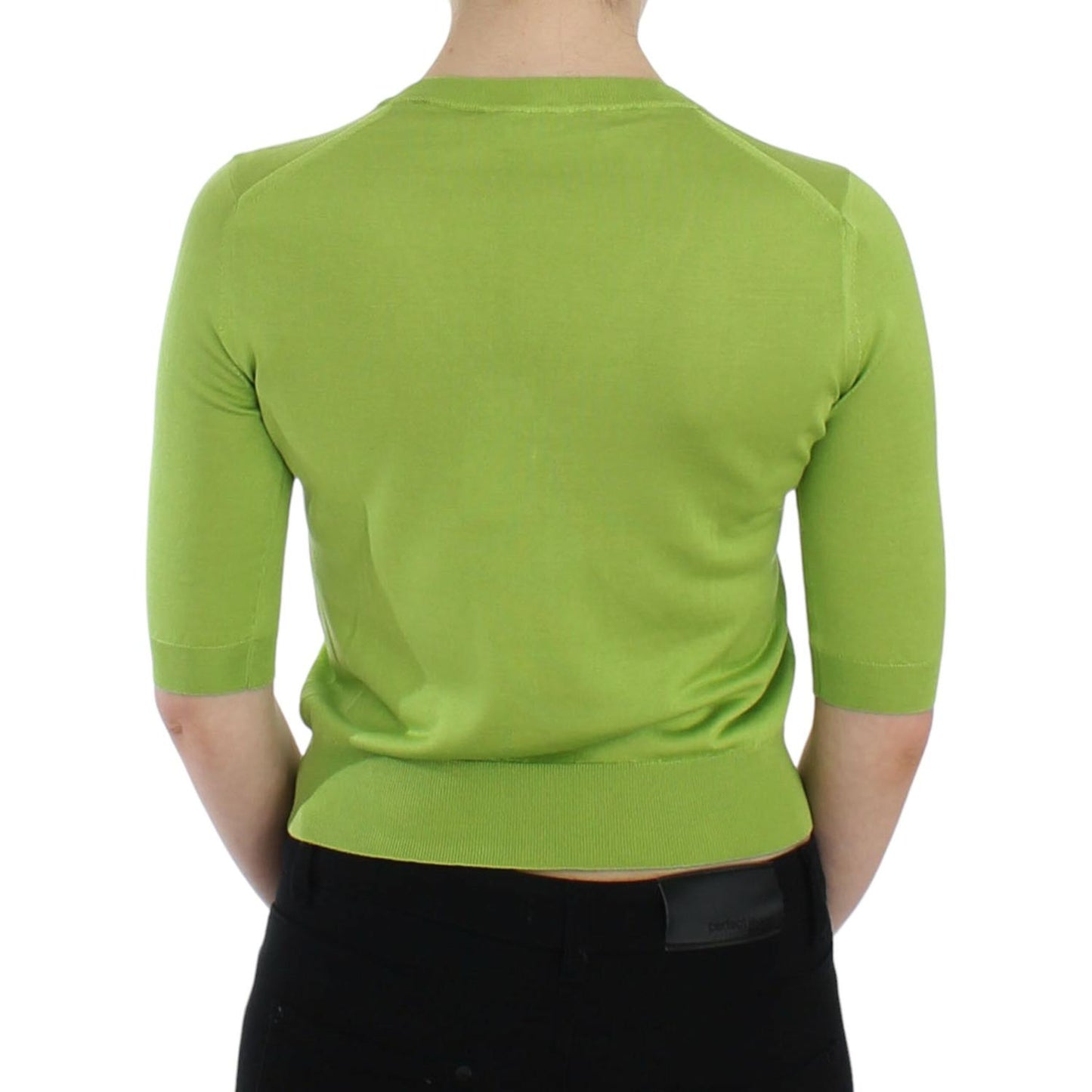 Dolce & Gabbana | Emerald Green Wool V-Neck Pullover| McRichard Designer Brands   