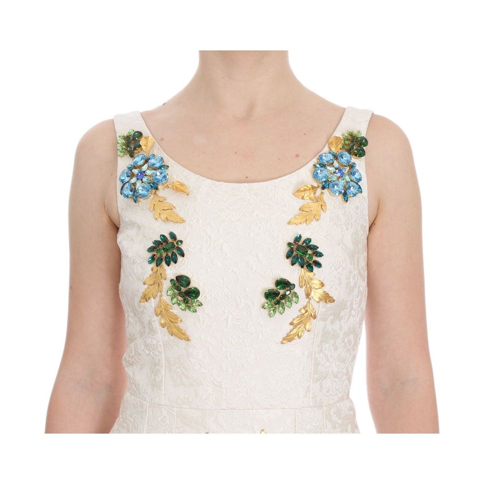 Elegant Floral Brocade Sheath Dress
