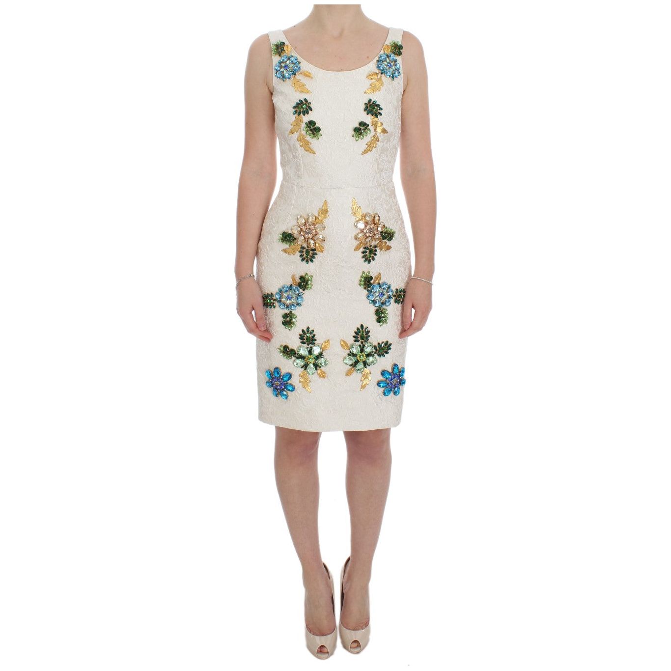 Elegant Floral Brocade Sheath Dress